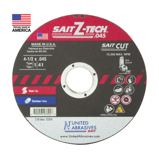 キューページ 23324 | United Abrasives Z-Tech High Performance Cutting Wheel, 4
