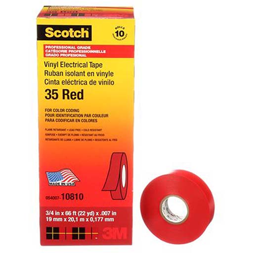 7000006094  3M Scotch Electrical Tape - 19 mm- Red Linde Gas