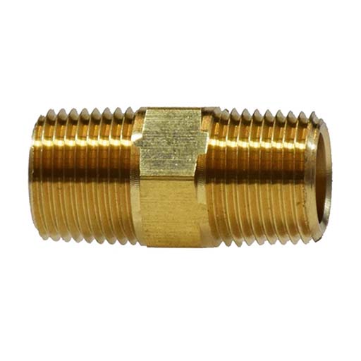 28212L, Champion Brass Pipe Nipple - 1/4 in - Hex Nipple